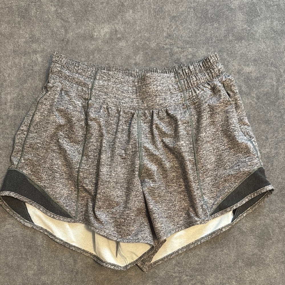 Lululemon Athletica Gray and Black Hotty Hot Shorts